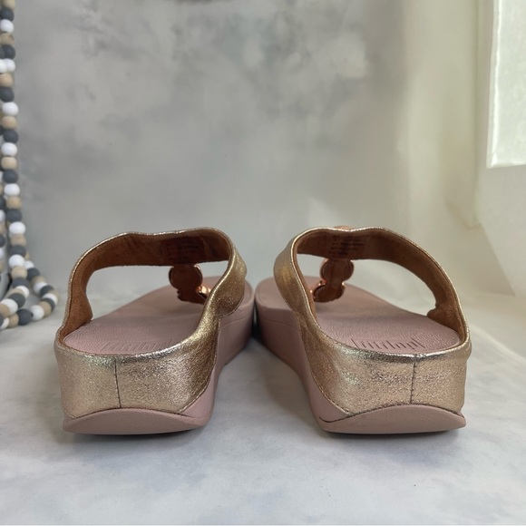 Fitflop Rose Gold Sandals Sleek Slip-On Design stylish Sandal Toe-post size 10 - Picture 4 of 10
